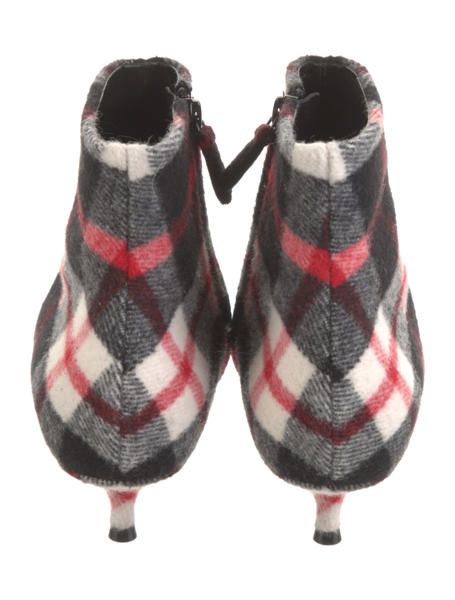 Balenciaga Wool Plaid Print Boots